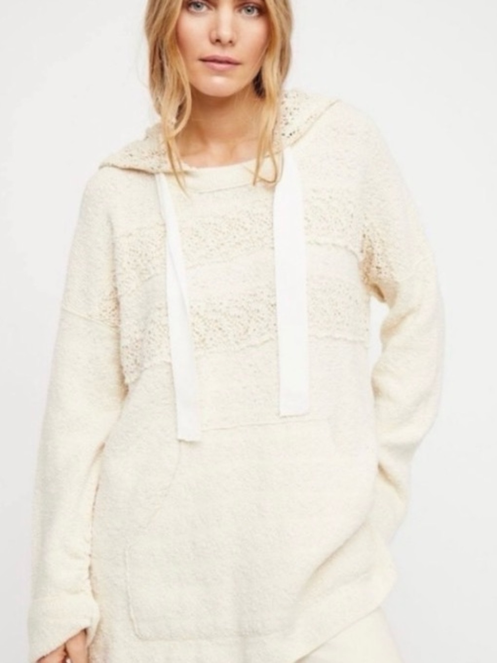 Free People Sweater Women’s Small Candy Crochet Knit Hoodie Boho
